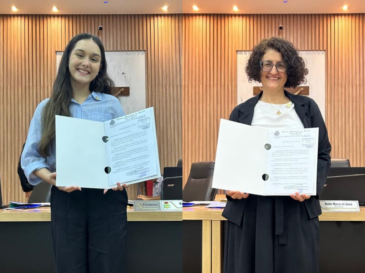 Líderes do Interact Club e do Rotary de Tanabi são homenageadas na Câmara 