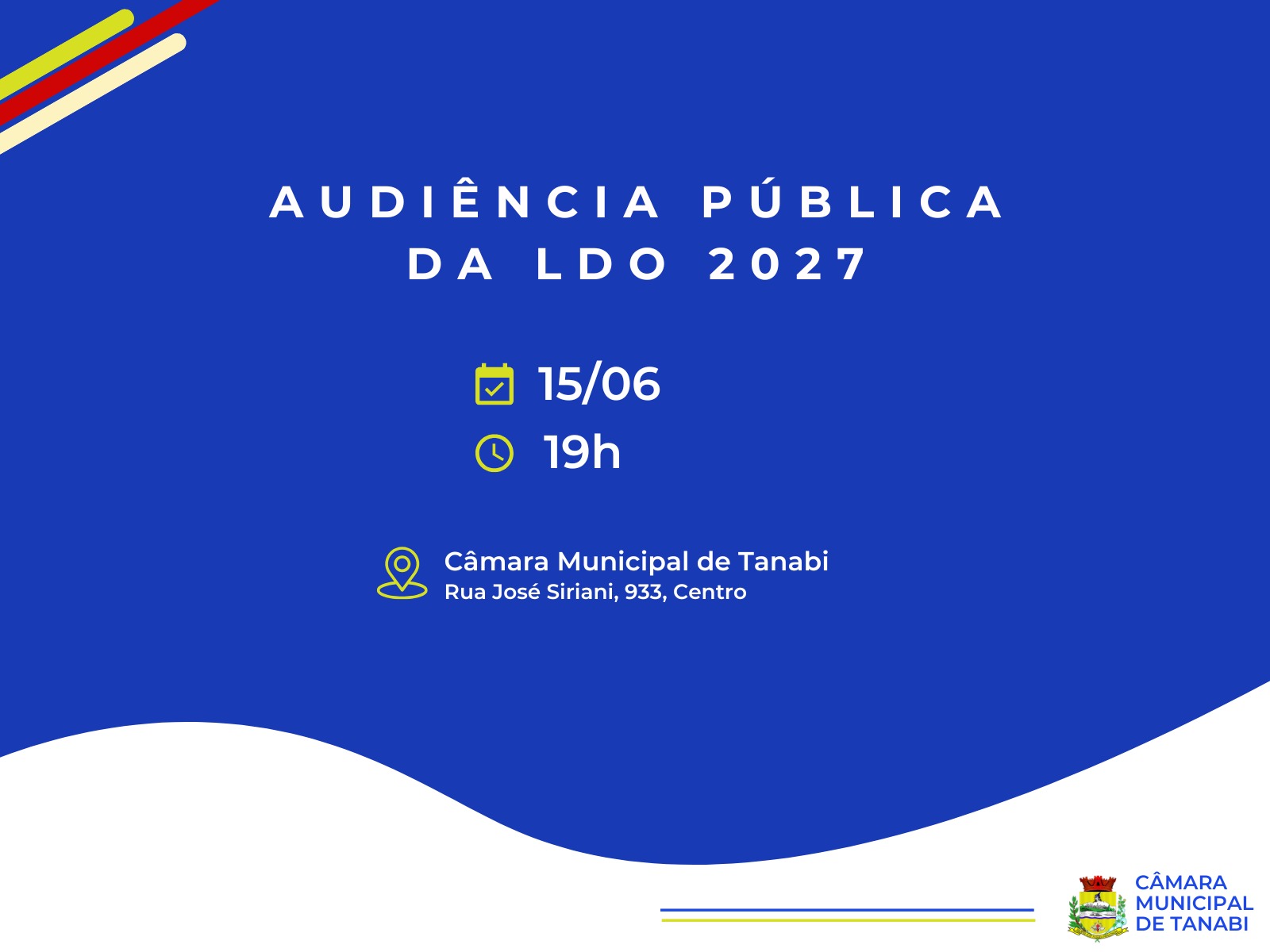 Projeto da LDO 2027 será discutido em Audiência Pública na Câmara