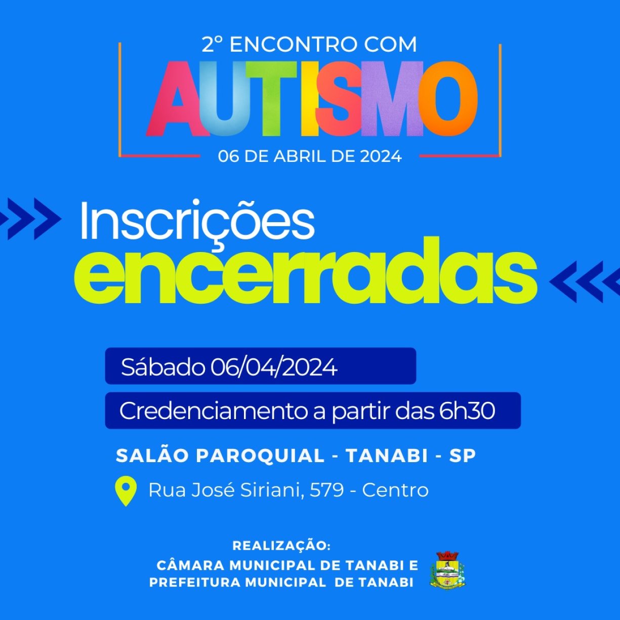 Inscrições encerradas para o 2º Encontro com Autismo